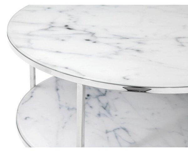 Livetastic Klubska Miza Marble, Bela