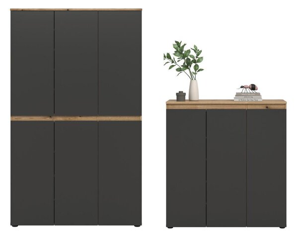 Livetastic Garderoban Omara Scarpa, Barva Hrasta, Antracit, 2 Kos