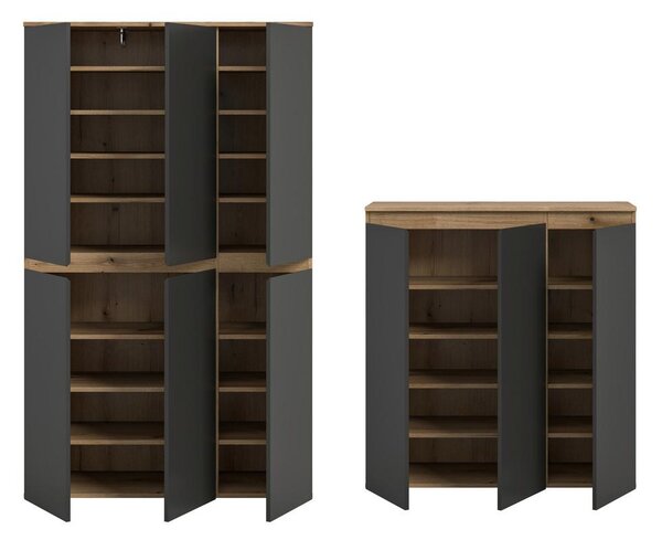 Livetastic Garderoban Omara Scarpa, Barva Hrasta, Antracit, 2 Kos