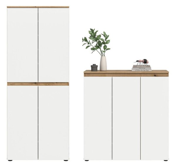 Livetastic Garderobna Omara Scarpa, Barva Hrasta, Bela, 2 Kos