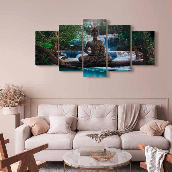 Artgeist Slika Na Platnu Buddha And Waterfall