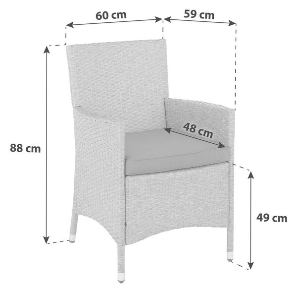 Modern Living Vrtna Garnitura Eva, Sivorjava, 7-Delni Set