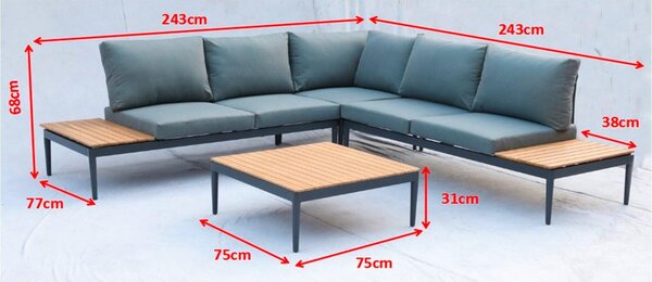 Acamp Lounge Garnitura Acamp, Antracit