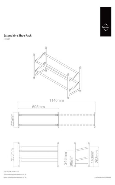 Premier Housewares Chrome Frame zložljivo stojalo za čevlje