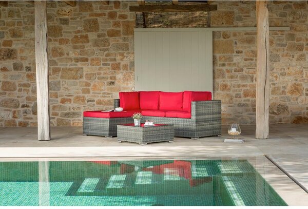 Modern Living Lounge Garnitura Leona Rdeča, Rjava, 3-Delni Set