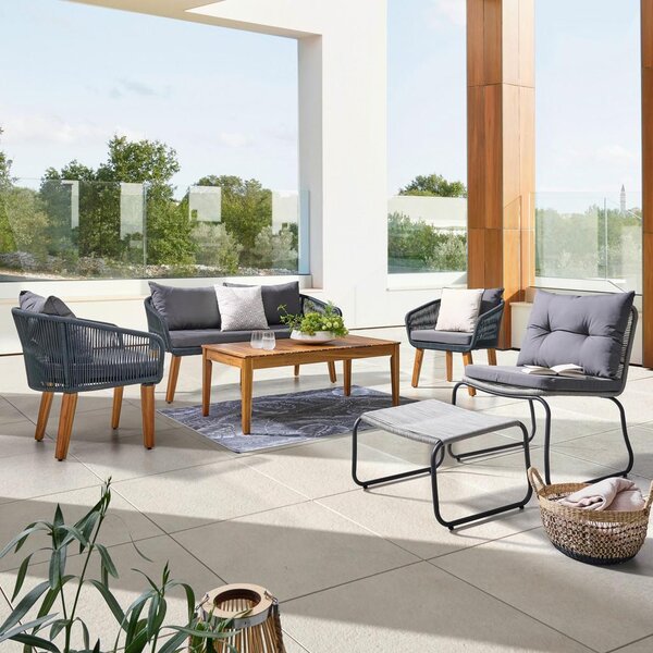 Mömax Lounge Garnitura Trendy, Barva Akacije, Antracit