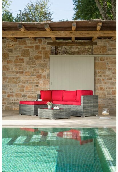Modern Living Lounge Garnitura Leona Rdeča, Rjava, 3-Delni Set