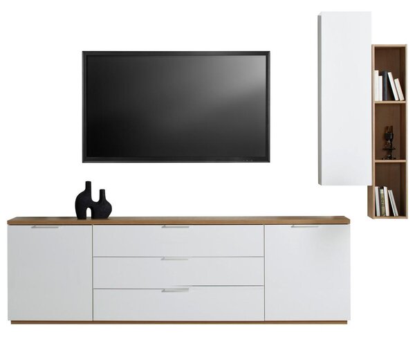 Mömax Tv Omarica Wide, Bela, Barva Hrasta