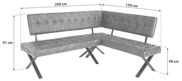 Mömax Kotna Klop Donna, Vintage Rjava, 200 X 150 Cm