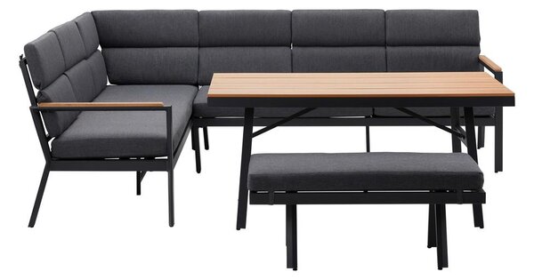Bessagi Garden Jedilna Lounge Garnitura Eleonora, Temno Siva, 4-Delno