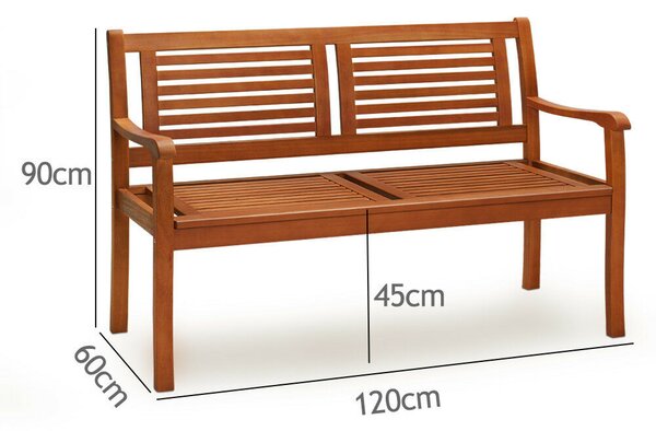 Vrtna klop MANUELA, 120x60x90cm, naravno rjava Casaria