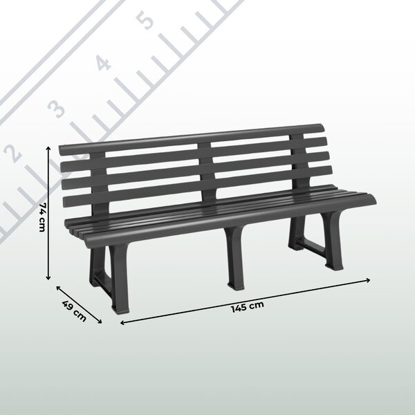 Vrtna klop ORCHIDEA, 145x49x74cm, antracit I.P.A.E-Progarden