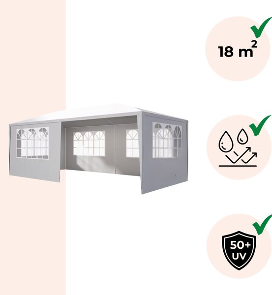 Paviljon za zabave NEAPOL, 3x6m, bel Jurhan