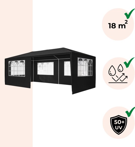 Paviljon za zabave NEAPOL, 3x6m, antracit Jurhan