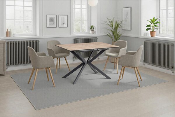 P & B Jedilna Miza Lennox, Barva Hrasta, 120-160x80