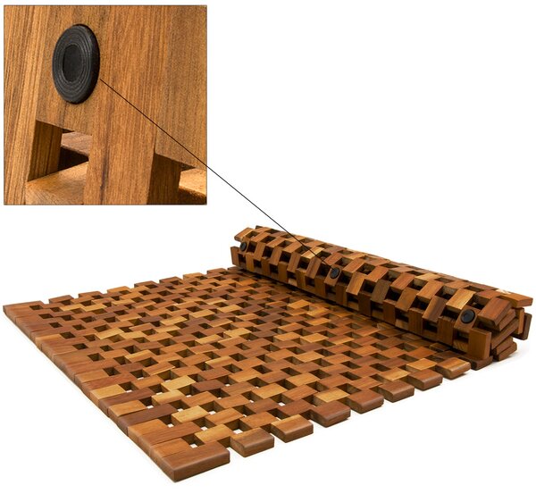 Kopalniška podloga CUBE, akacijev les, 80x50x1cm, rjava Casaria