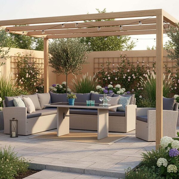 Gardenson Vrtni Set Lanzarote, 3-delni, Z Blazinami