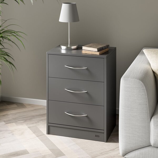 Nočna omarica ELOISE z osvetlitvijo, 54x39x28cm, antracit Casaria