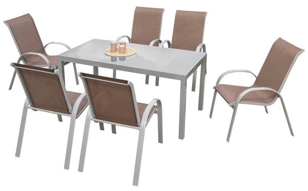 Gardenson Vrtni Set Amalfi, 7-Delni, Rjavosiva