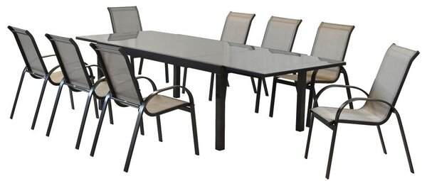 Gardenson Vrtni Set Amalfi, 9-Delni, Aluminij