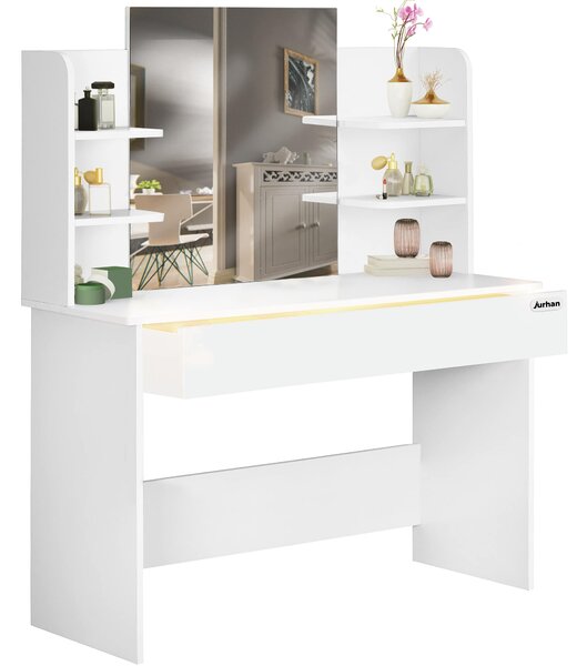 Toaletna mizica LUCIA, 108x40x140cm, bela Casaria