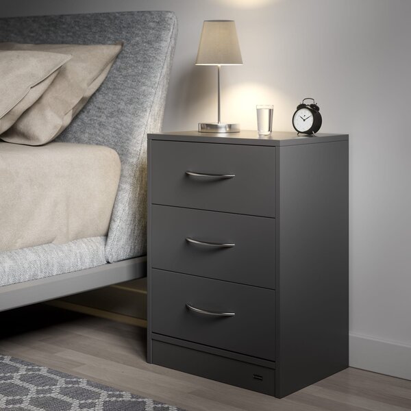Nočna omarica ELOISE z osvetlitvijo, 54x39x28cm, antracit Casaria