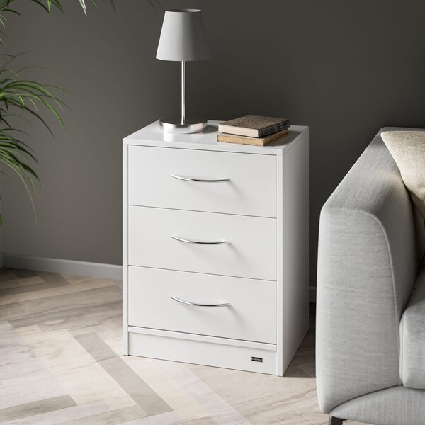 Nočna omarica ELOISE z osvetlitvijo, 54x39x28cm, bela Casaria