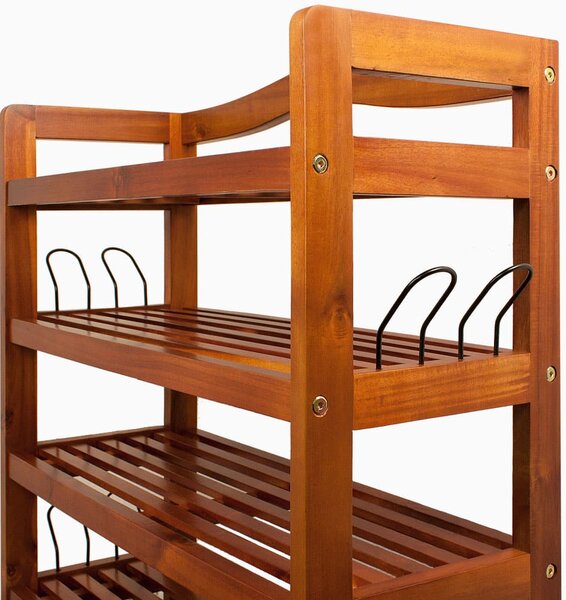 Regal za čevlje RUSTIC, 5 polic, 75x26x82cm, naravno rjav