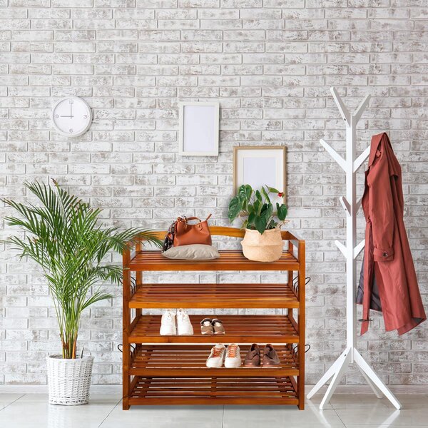 Regal za čevlje RUSTIC, 5 polic, 75x26x82cm, naravno rjav
