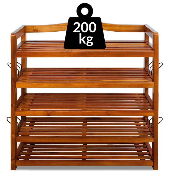 Regal za čevlje RUSTIC, 5 polic, 75x26x82cm, naravno rjav