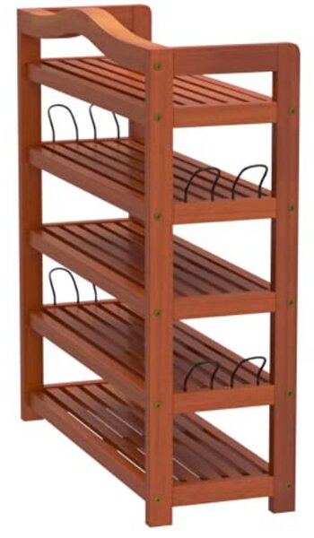 Regal za čevlje RUSTIC, 5 polic, 75x26x82cm, naravno rjav