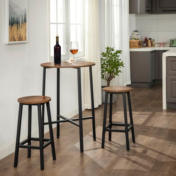 Barski stoli LUND, 2 kosa, 32x65cm, rjavo/črno Vasagle