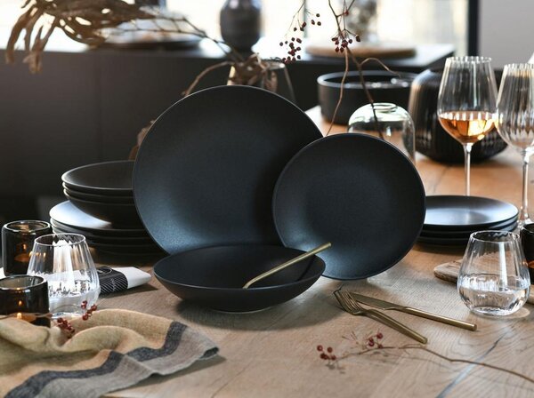 Creatable Jedilni Servis Soft Touch Black, 12-Delni
