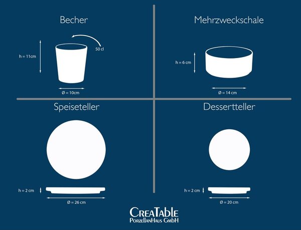 Creatable Kombinirani Servis Futuro White Sand, 16-Delni Set