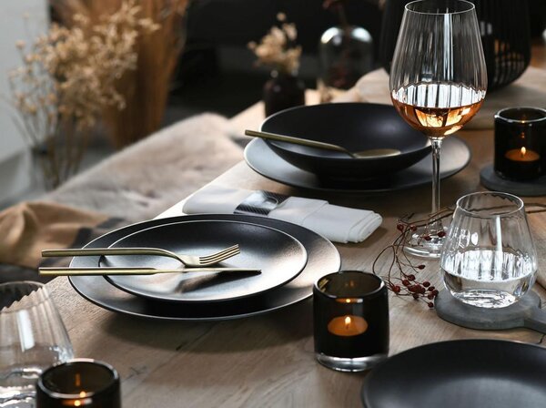 Creatable Jedilni Servis Soft Touch Black, 12-Delni
