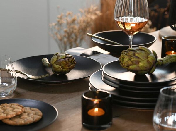 Creatable Jedilni Servis Soft Touch Black, 12-Delni