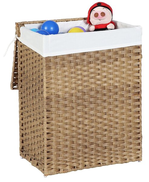 Košara za perilo iz umetnega ratana AVA, 90l, naravno rjava SongmicsHome