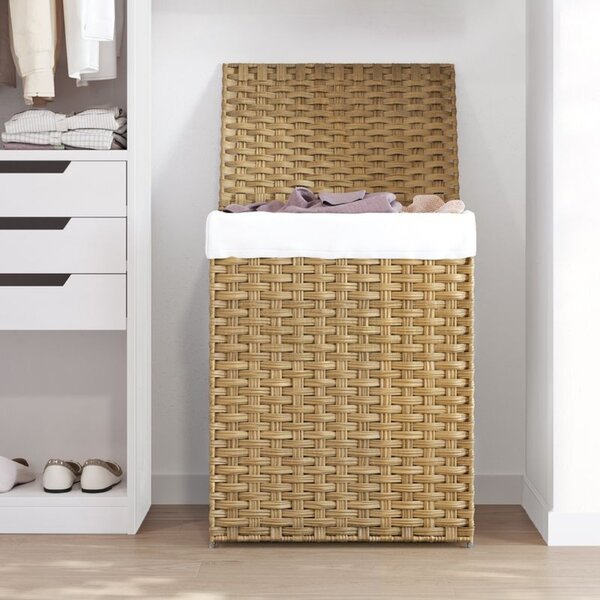 Košara za perilo iz umetnega ratana AVA, 90l, naravno rjava SongmicsHome