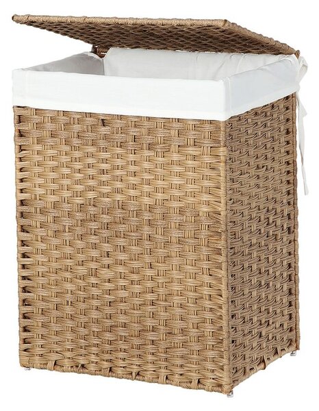 Košara za perilo iz umetnega ratana AVA, 90l, naravno rjava SongmicsHome