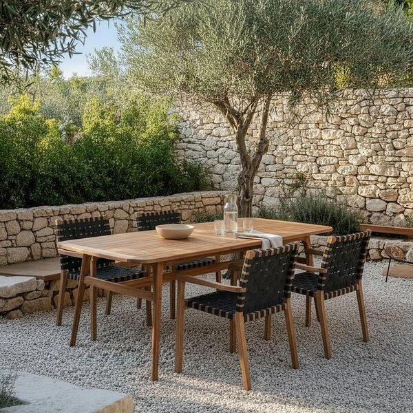 Bessagi Garden Vrtna Miza Nicola, Barva Tikovine, 160-200x90