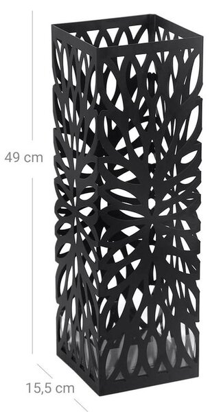 Kovinsko stojalo za dežnike FLORE, 15,5x15,5x49cm, črno SongmicsHome