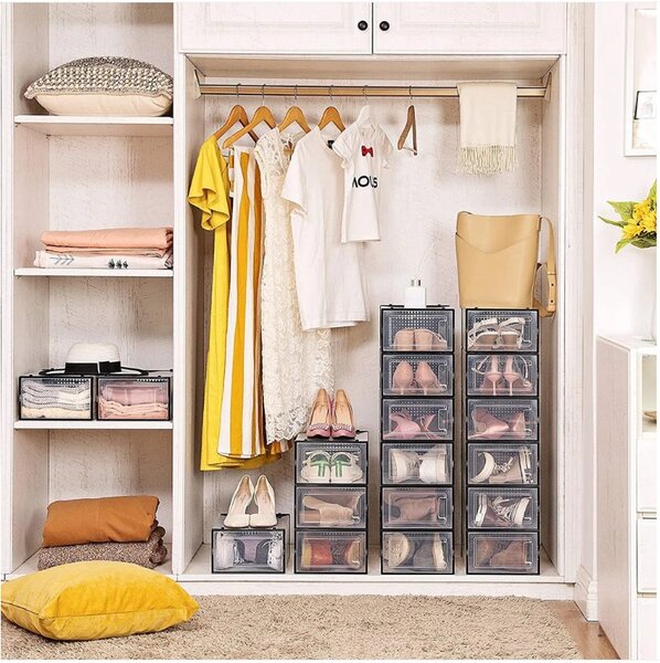 Organizator za čevlje MARI, 18 predalov, prozoren/črna SongmicsHome