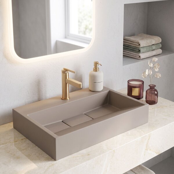 Konglomeratni umivalnik Rea GOYA 60CM Taupe