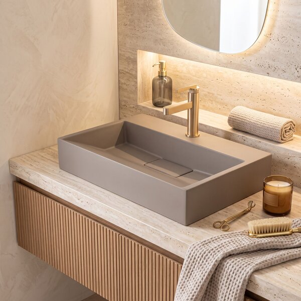 Konglomeratni umivalnik Rea GOYA 60CM Taupe