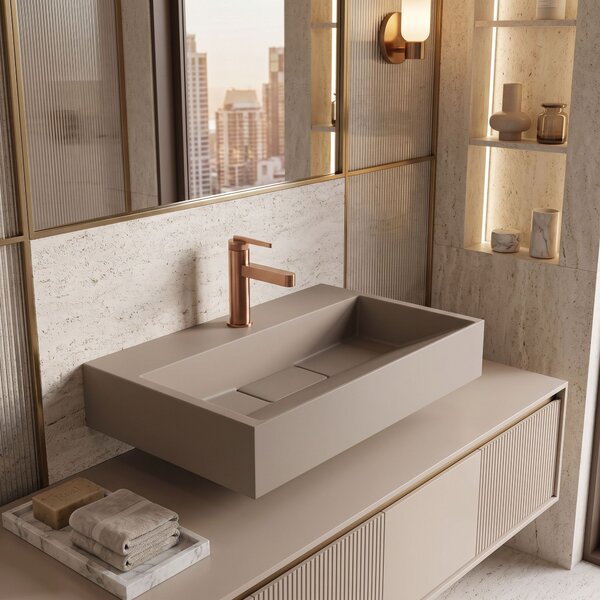 Konglomeratni umivalnik Rea GOYA 60CM Taupe