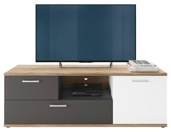 Modern Living Tv-element Twenty, Bela, Barva Hrasta, Barva Grafita