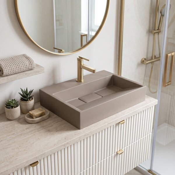 Konglomeratni umivalnik Rea GOYA 50CM Taupe