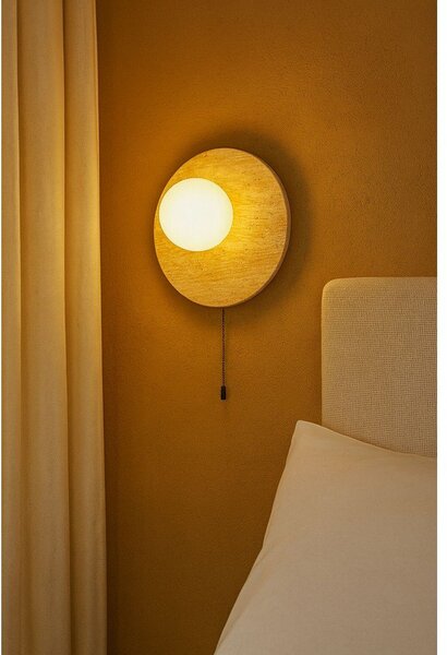 Bež lončena stenska svetilka ø 12 cm Hilde – Opviq lights