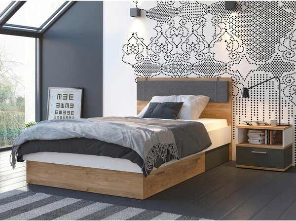 Modern Living Nočna Omarica Twenty, Bela, Barva Hrasta, Barva Grafita