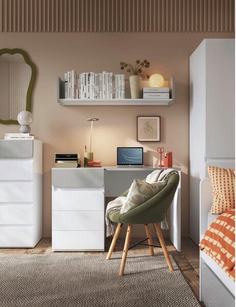 Premium Living Stenska Polica Flexi, Bela, Siva